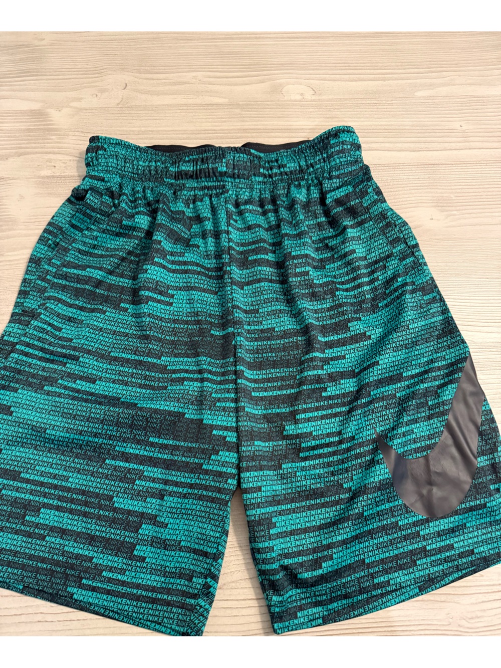 Nike Black and Teal Dri-FIT Athletic Shorts